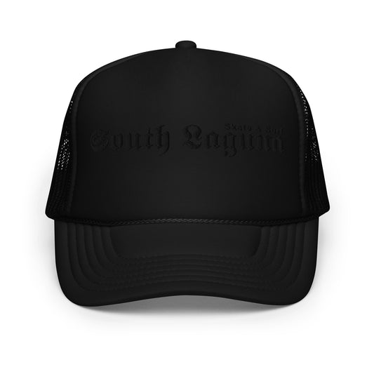 Foam trucker hat - black threads (Embroidered)