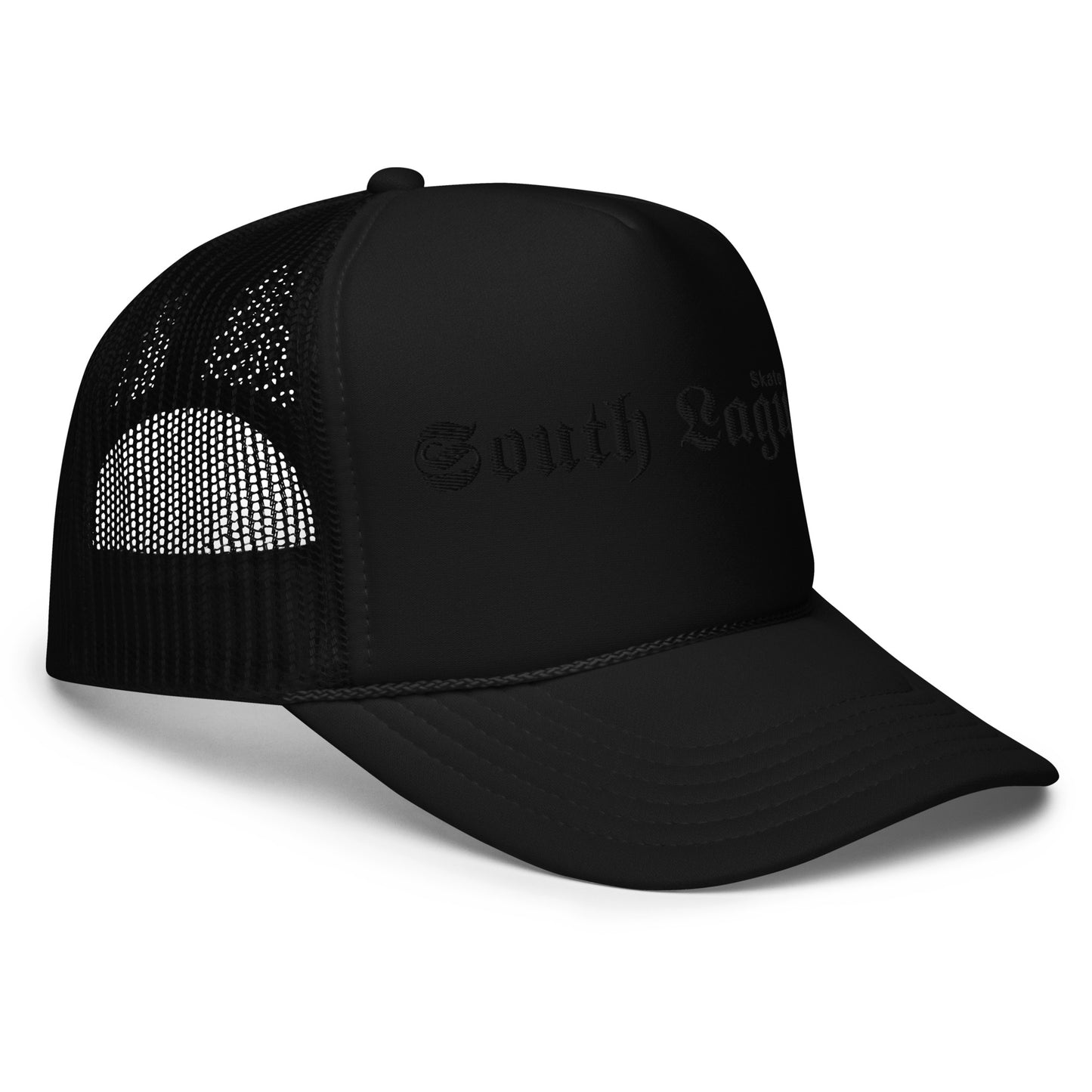 Foam trucker hat - black threads (Embroidered)