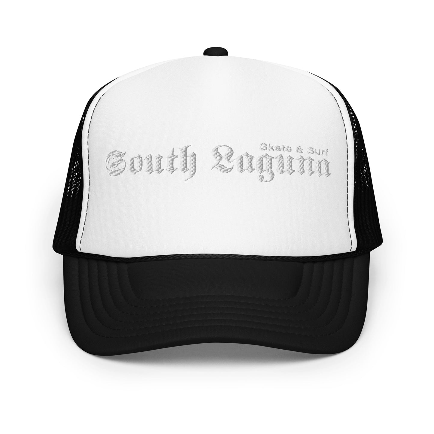 Foam trucker hat - white thread (Embroidered)