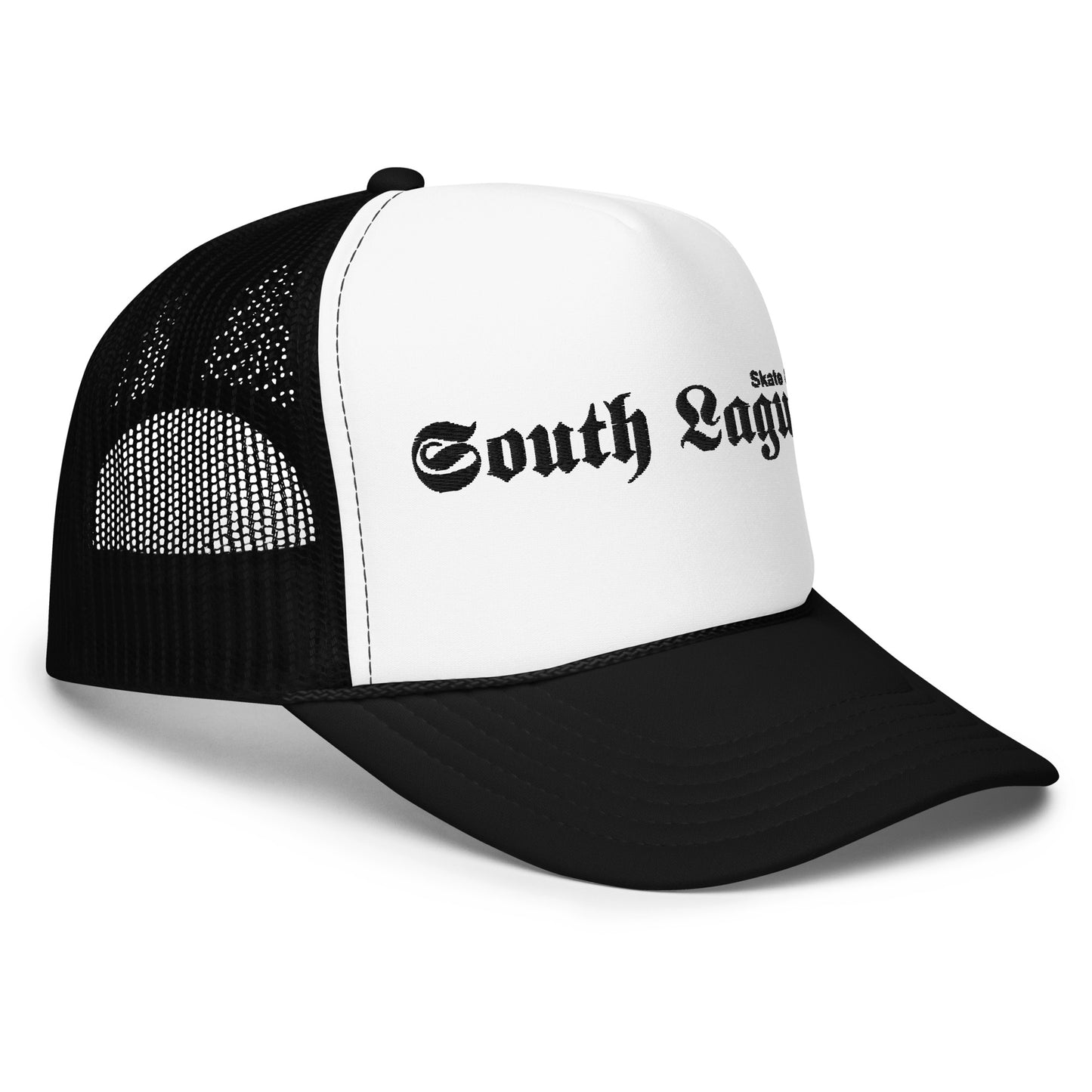 Foam trucker hat - black threads (Embroidered)