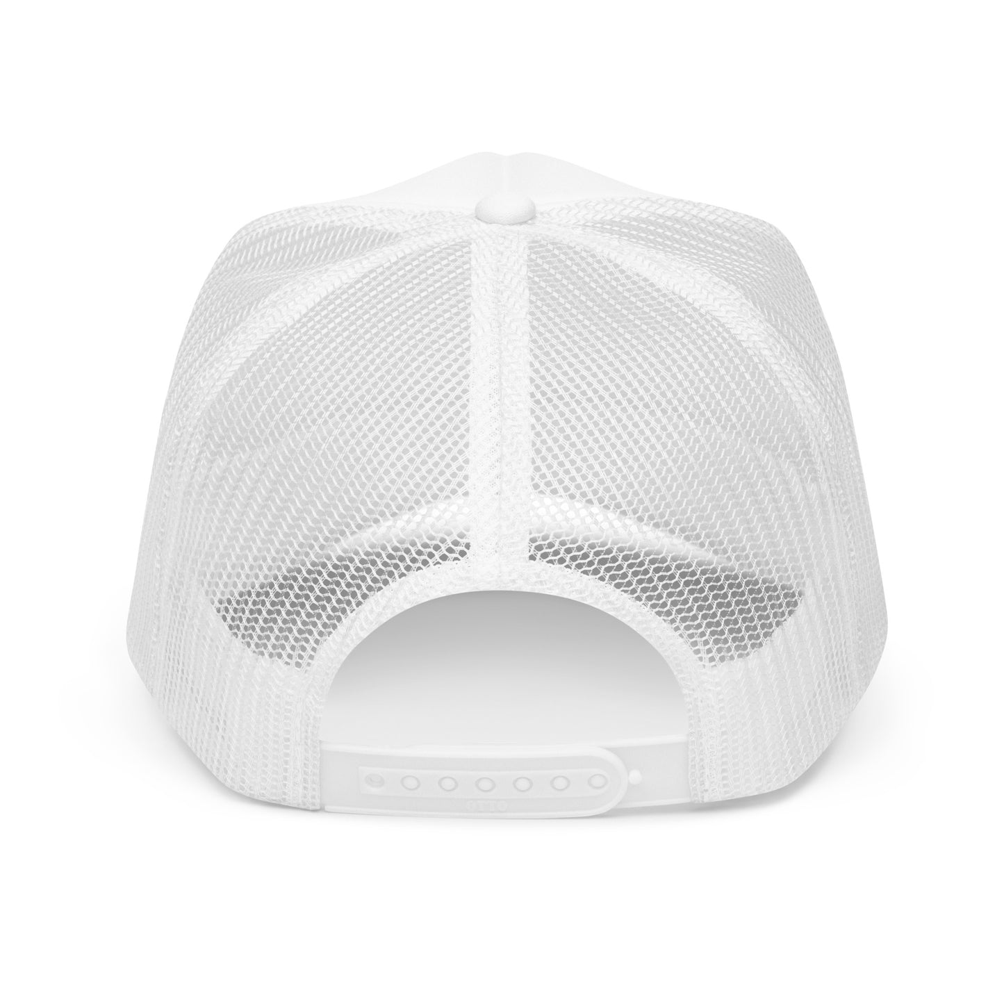 Foam trucker hat - white thread (Embroidered)