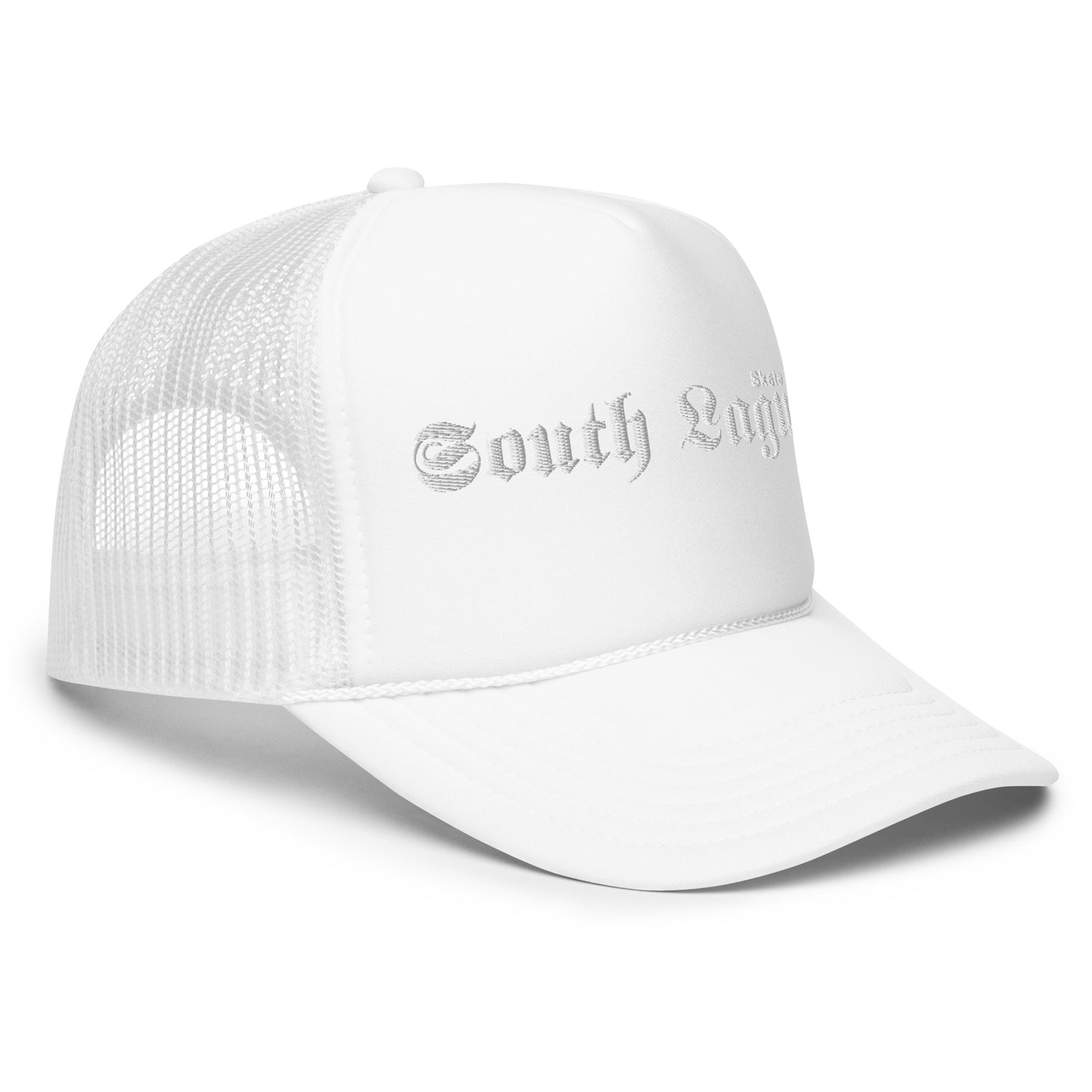 Foam trucker hat - white thread (Embroidered)