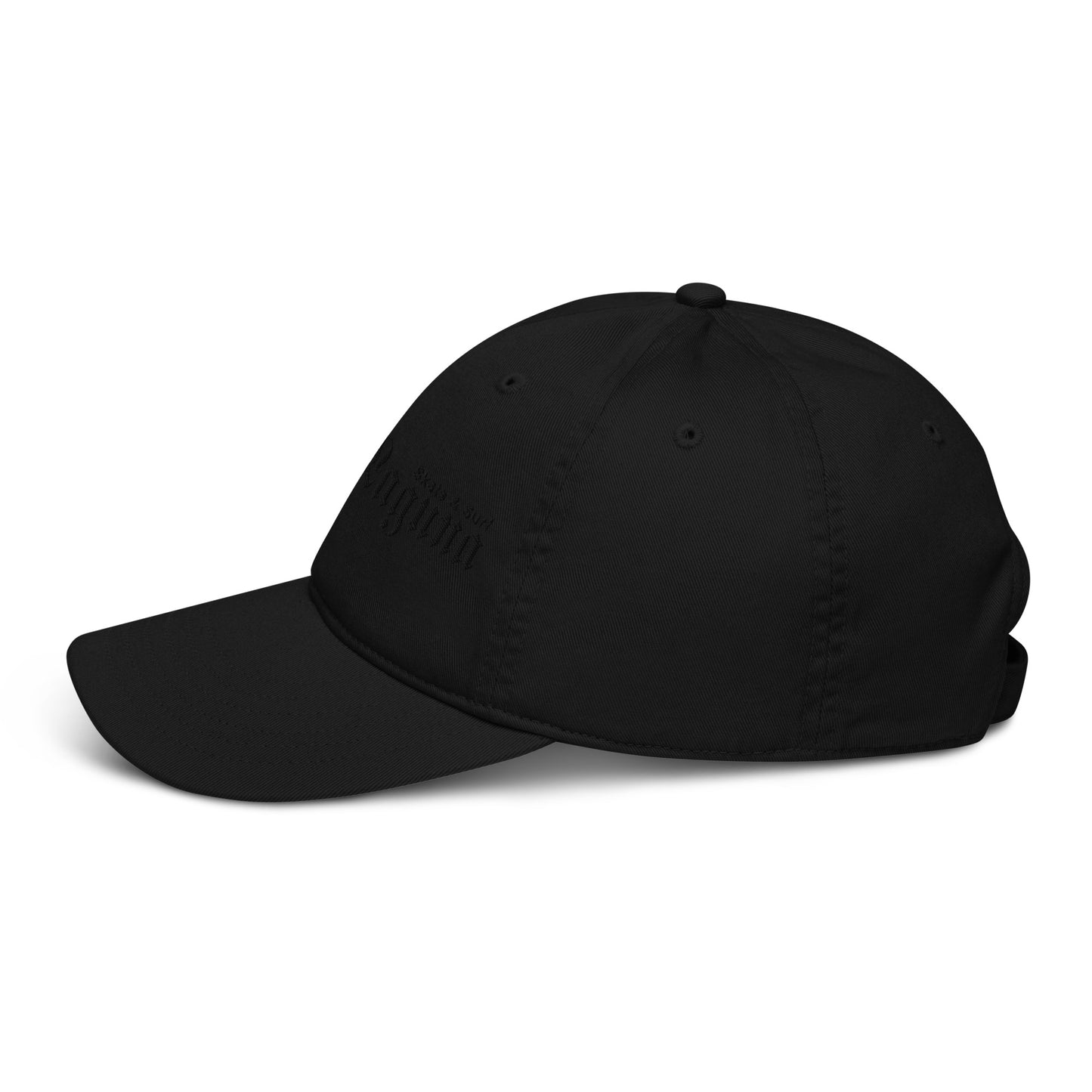 Organic dad hat - black thread (Embroidered)