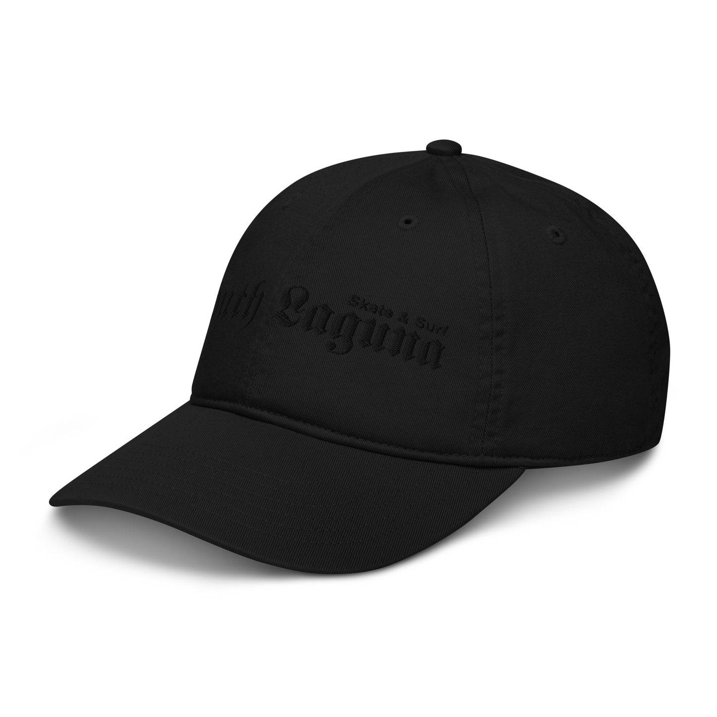 Organic dad hat - black thread (Embroidered)