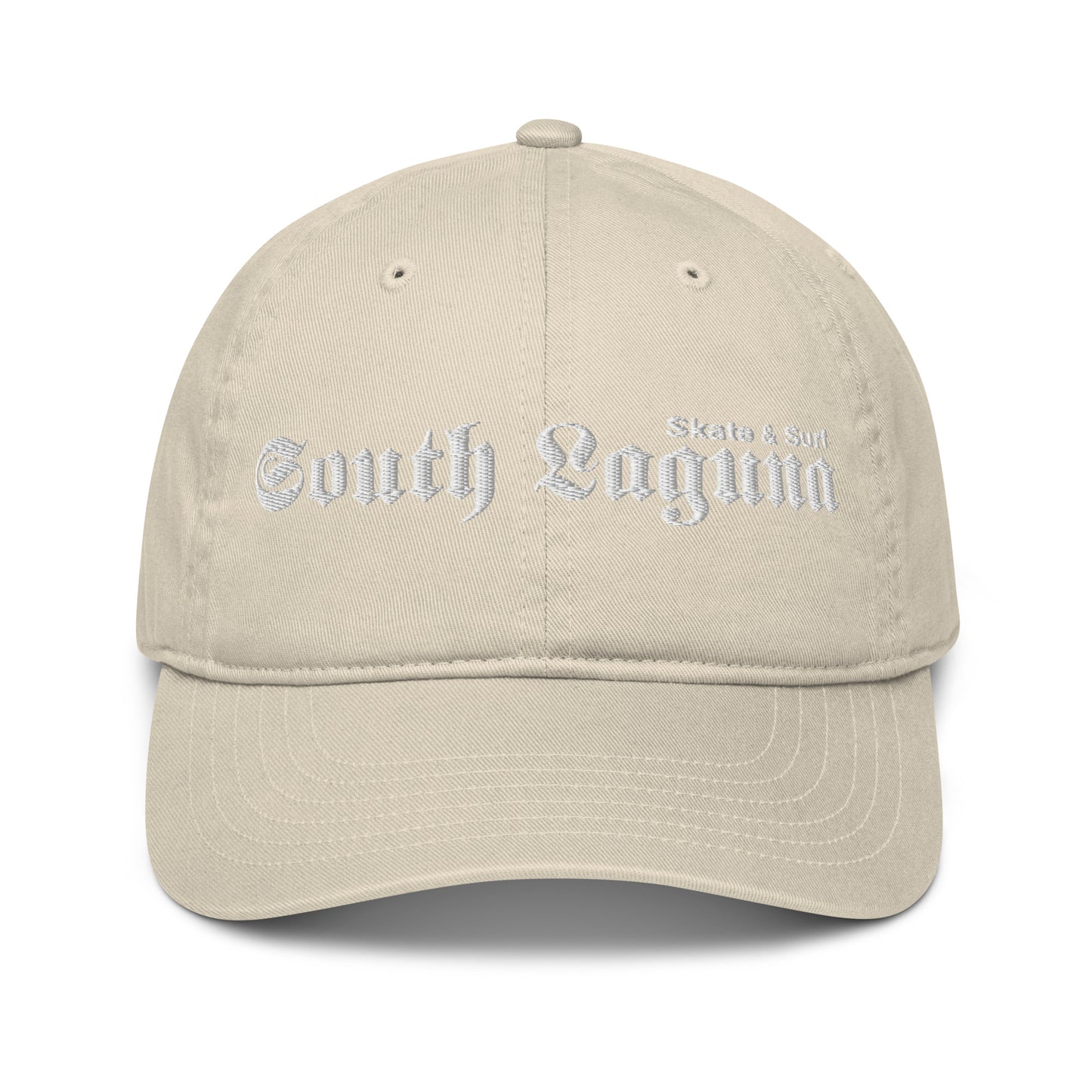 Organic dad hat - white thread (Embroidered)