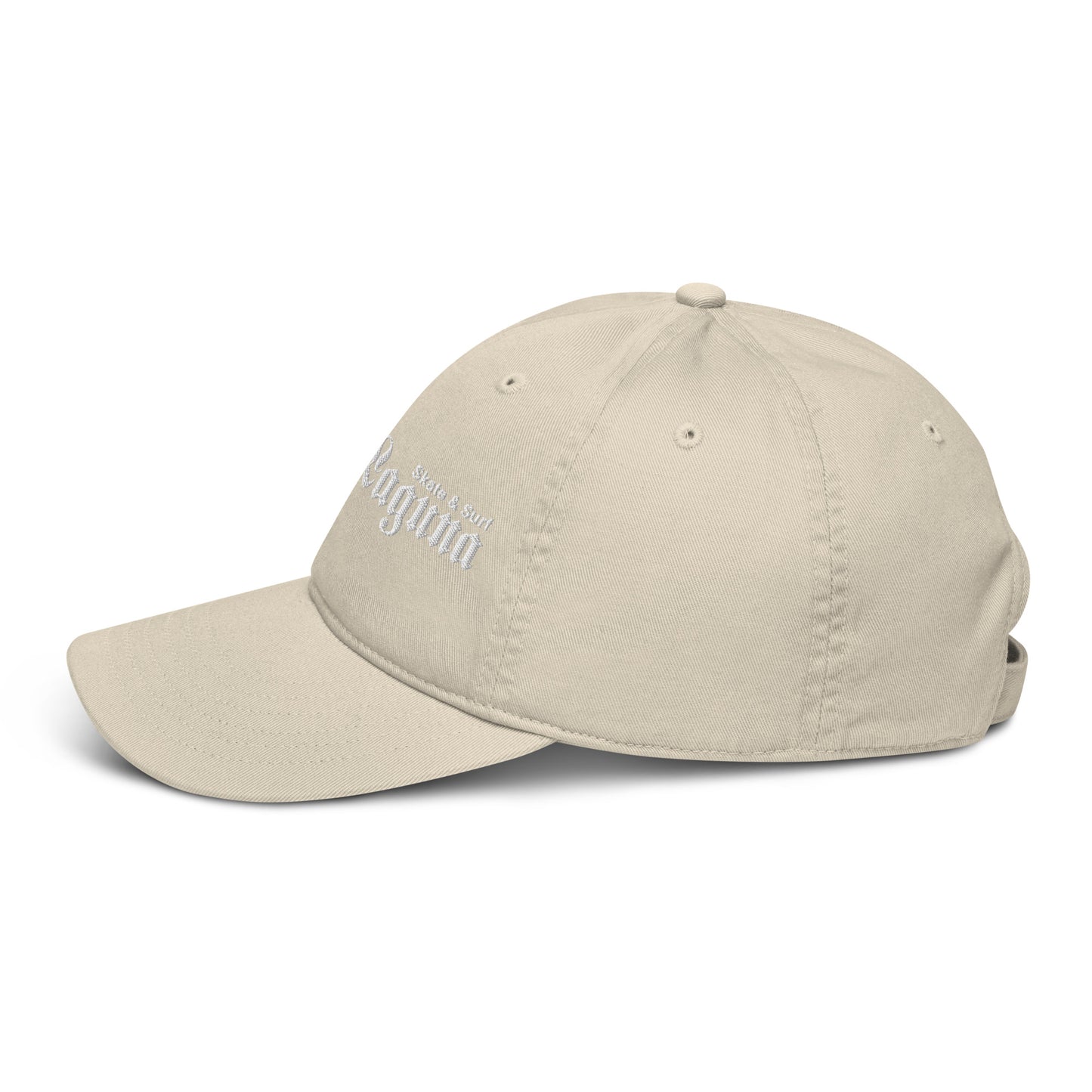 Organic dad hat - white thread (Embroidered)