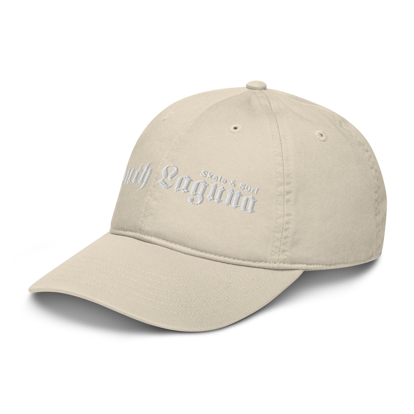 Organic dad hat - white thread (Embroidered)