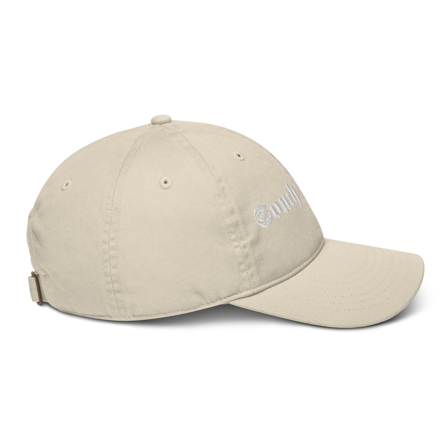 Organic dad hat - white thread (Embroidered)