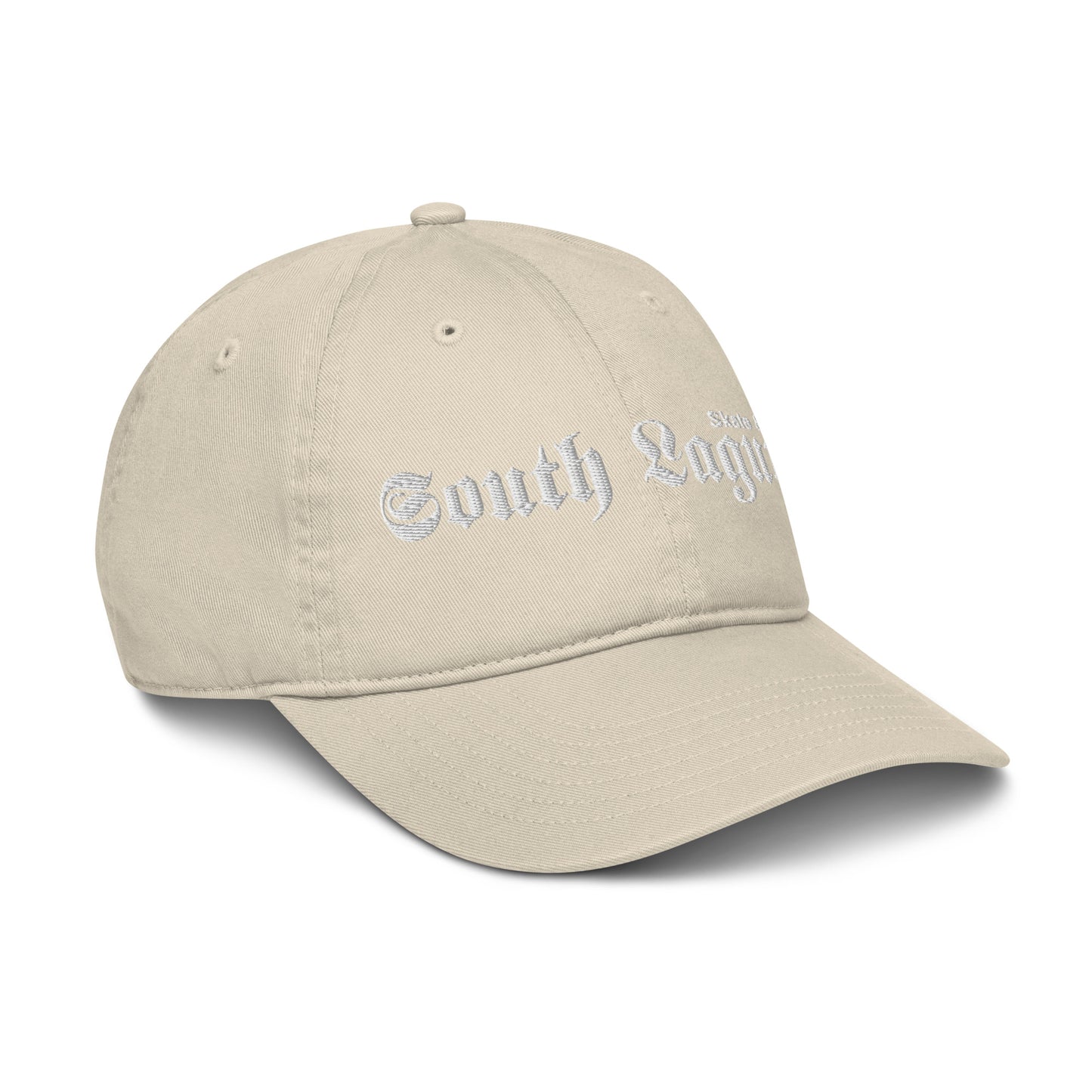 Organic dad hat - white thread (Embroidered)