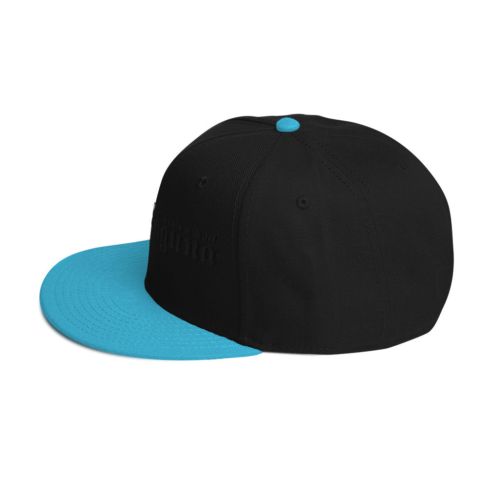 Snapback Hat - black thread (Embroidered)