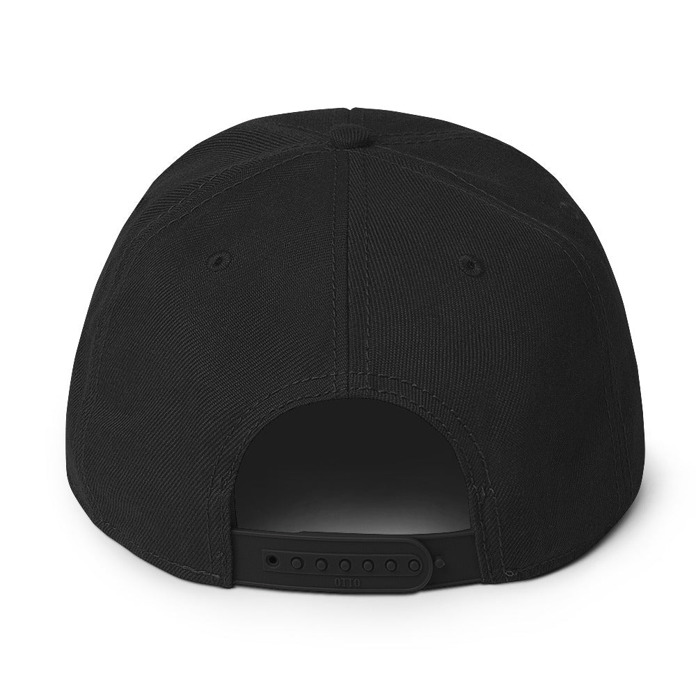 Snapback Hat - black thread (Embroidered)