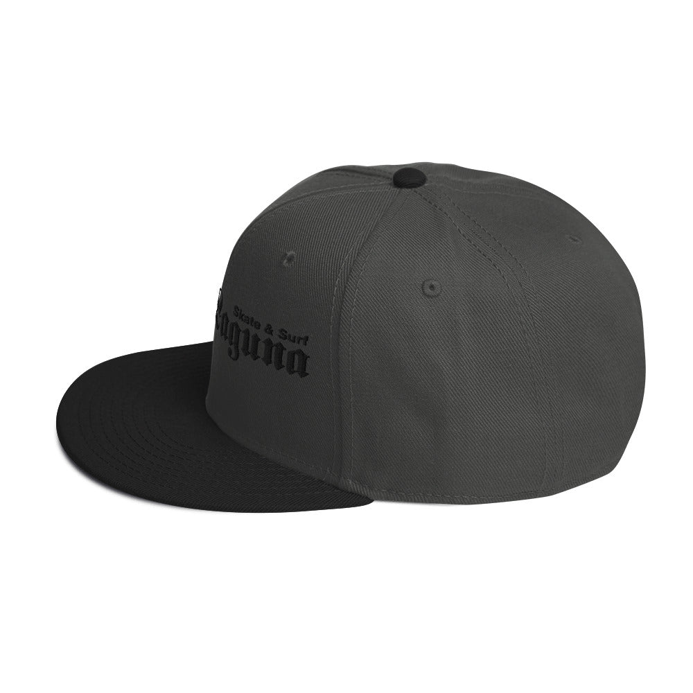 Snapback Hat - black thread (Embroidered)