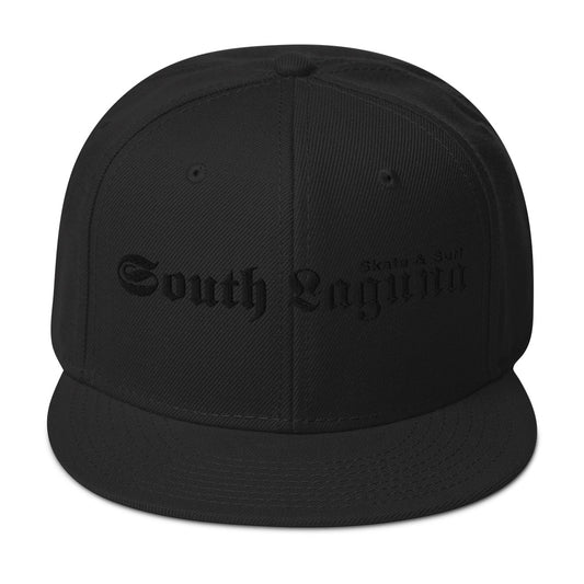 Snapback Hat - black thread (Embroidered)