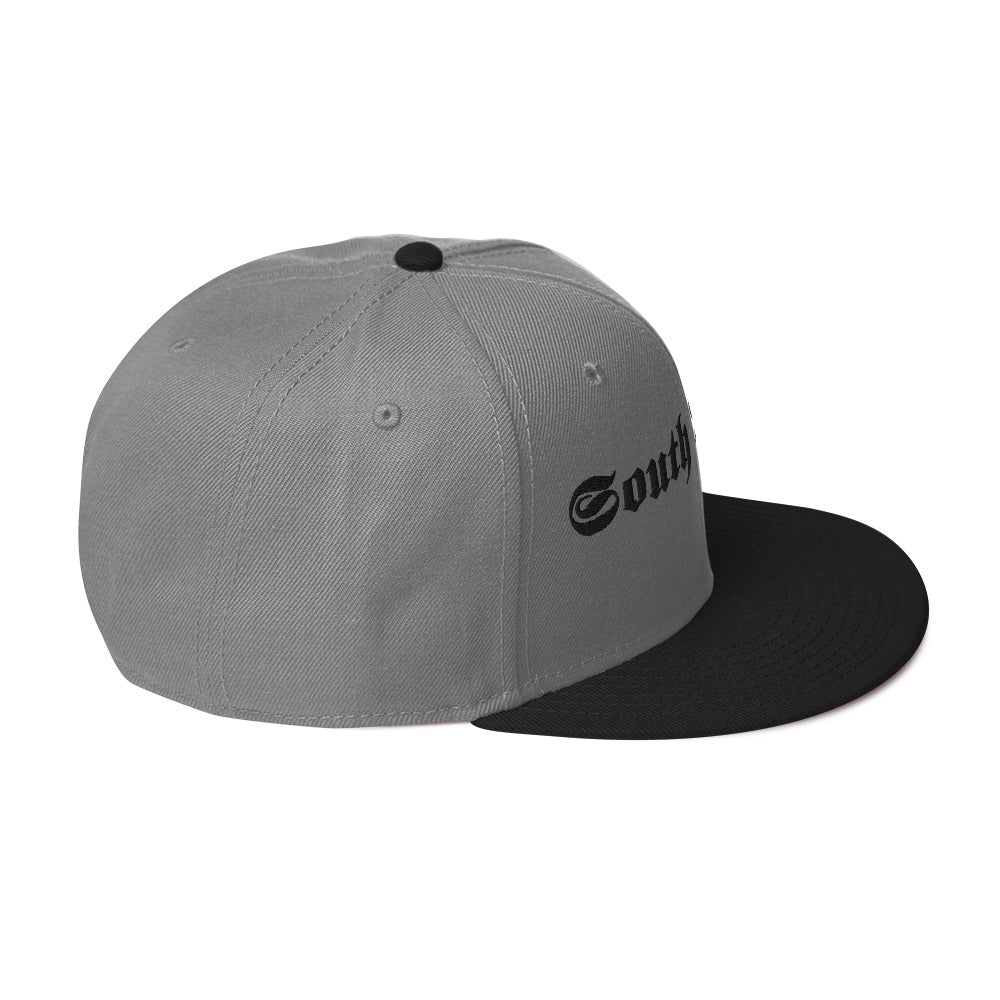 Snapback Hat - black thread (Embroidered)