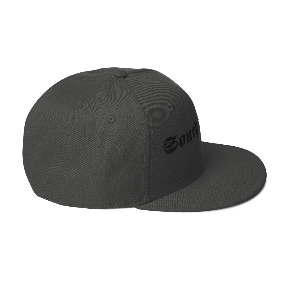 Snapback Hat - black thread (Embroidered)