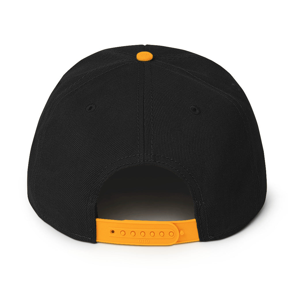 Snapback Hat - black thread (Embroidered)