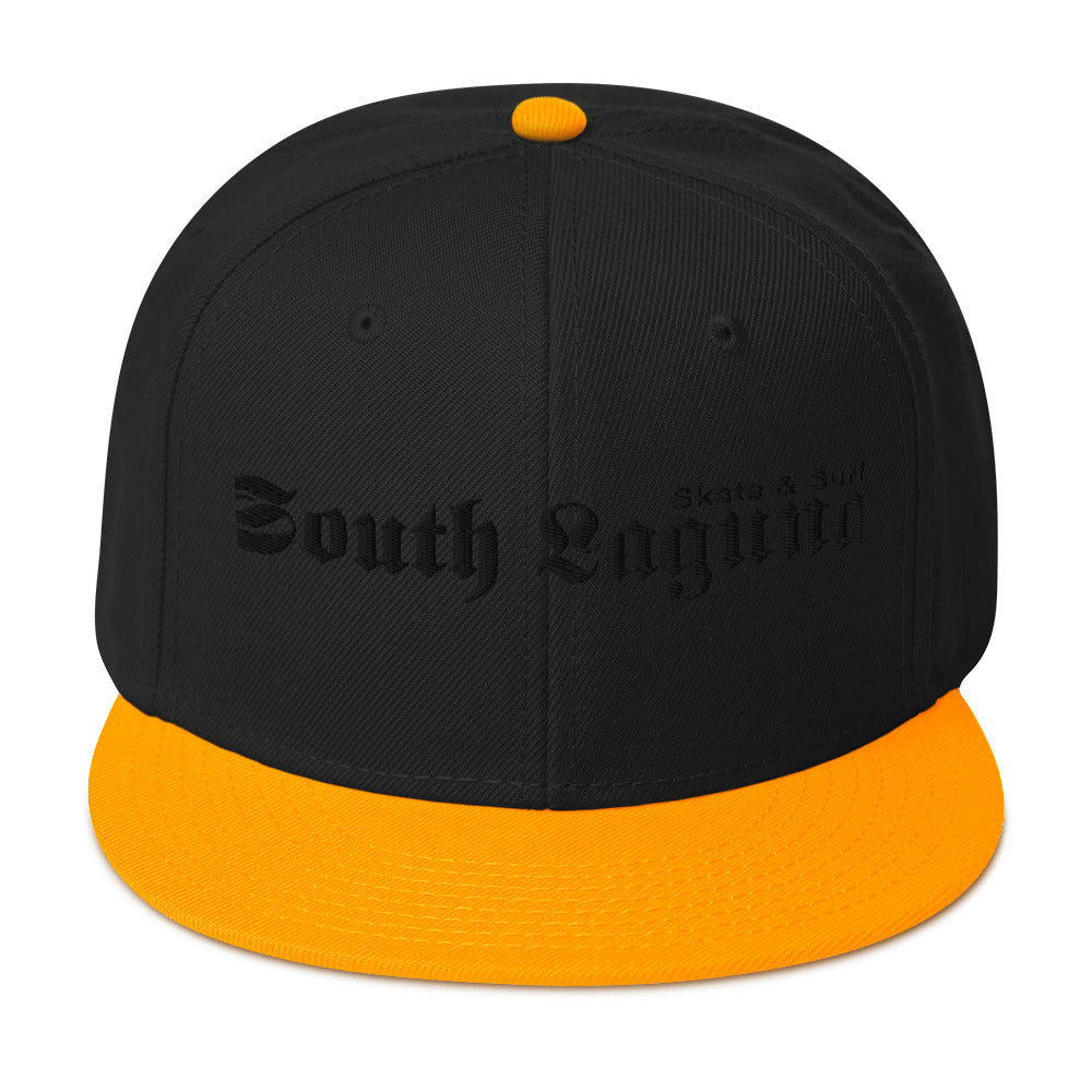 Snapback Hat - black thread (Embroidered)