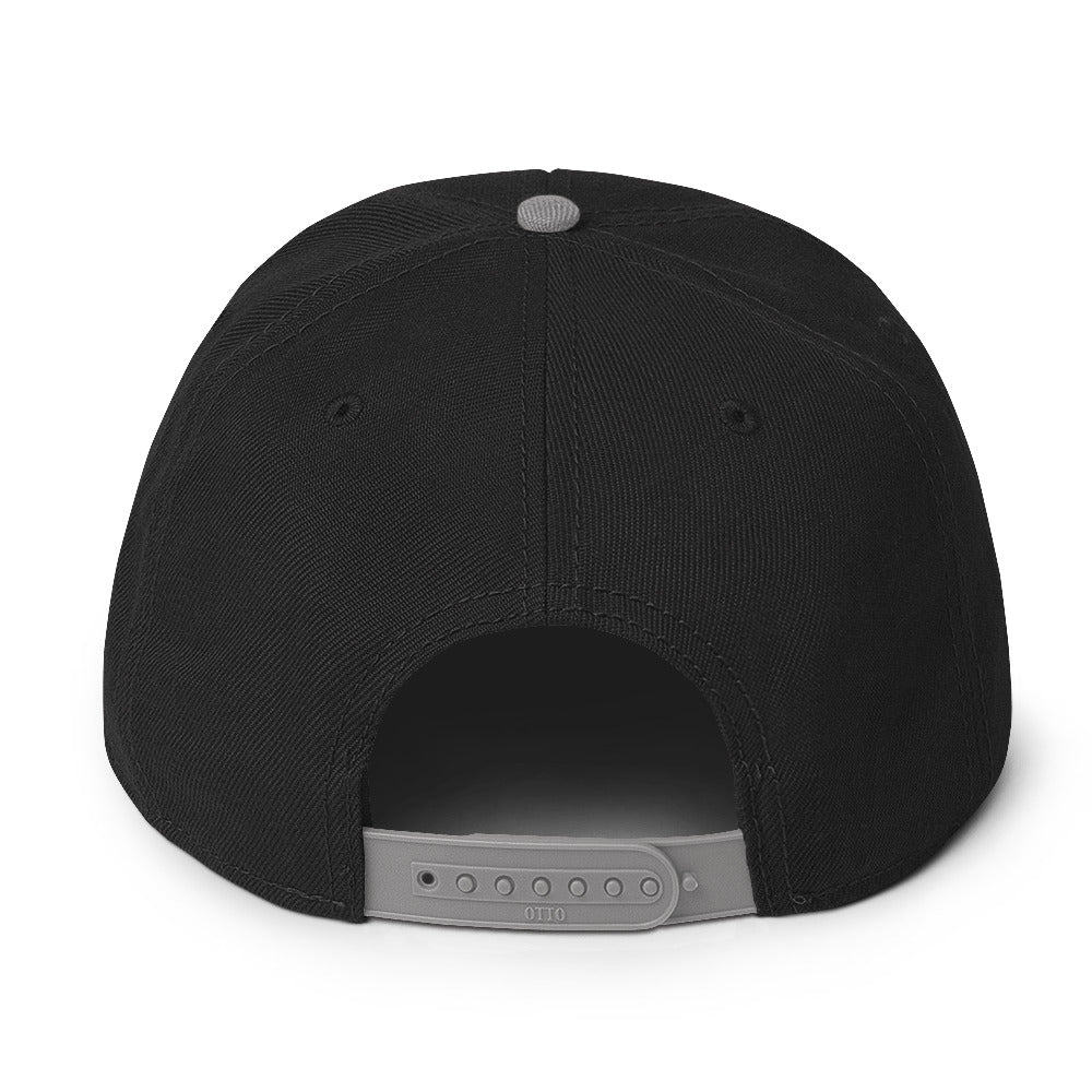 Snapback Hat - black thread (Embroidered)