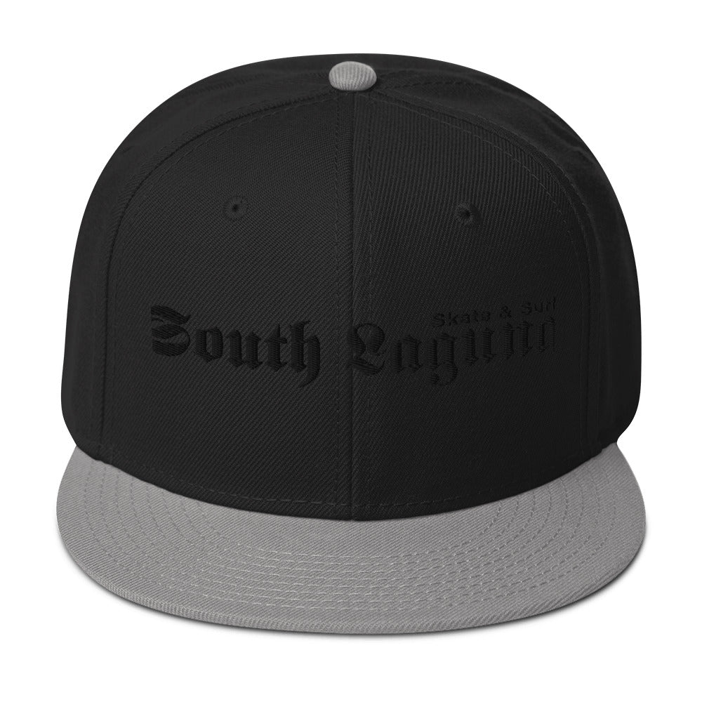 Snapback Hat - black thread (Embroidered)