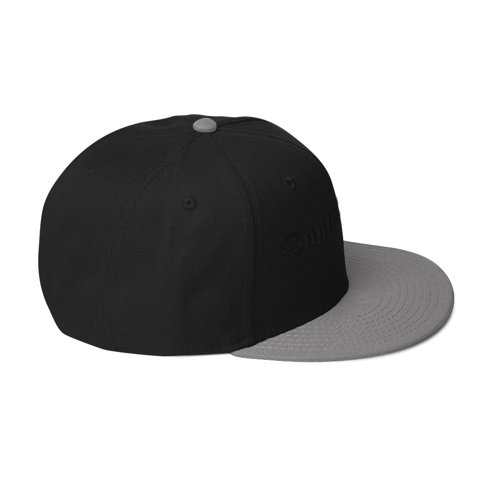 Snapback Hat - black thread (Embroidered)