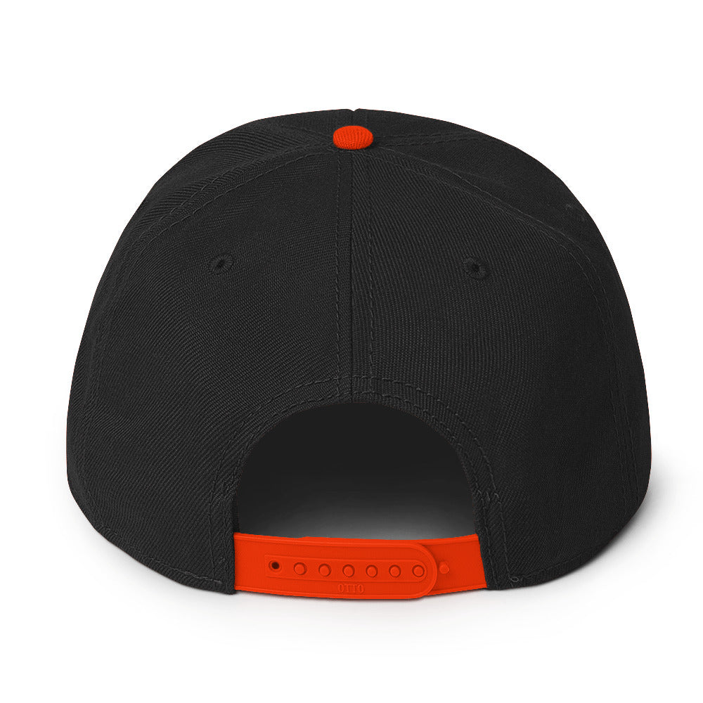 Snapback Hat - black thread (Embroidered)