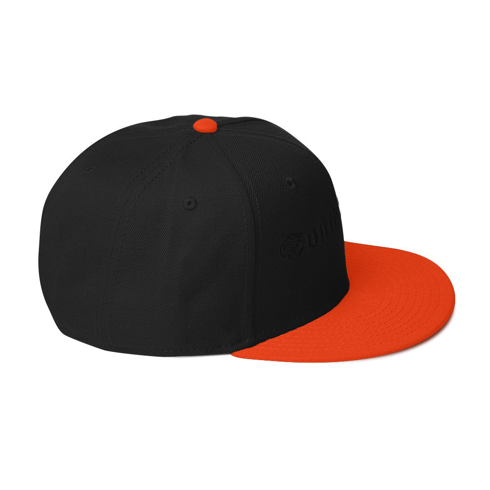 Snapback Hat - black thread (Embroidered)