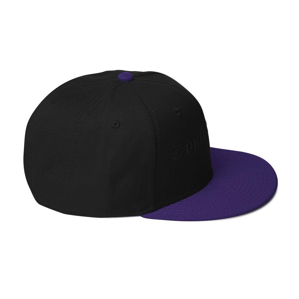 Snapback Hat - black thread (Embroidered)