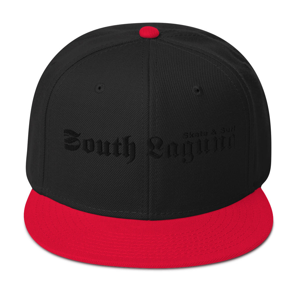 Snapback Hat - black thread (Embroidered)