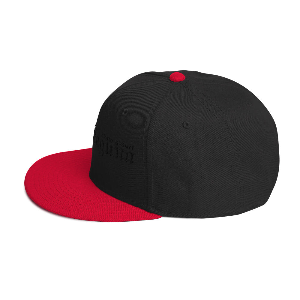 Snapback Hat - black thread (Embroidered)