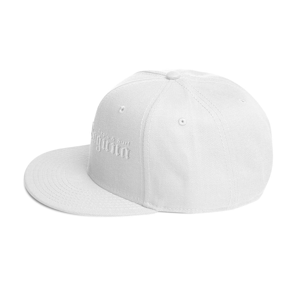 Snapback Hat - white thread (Embroidered)